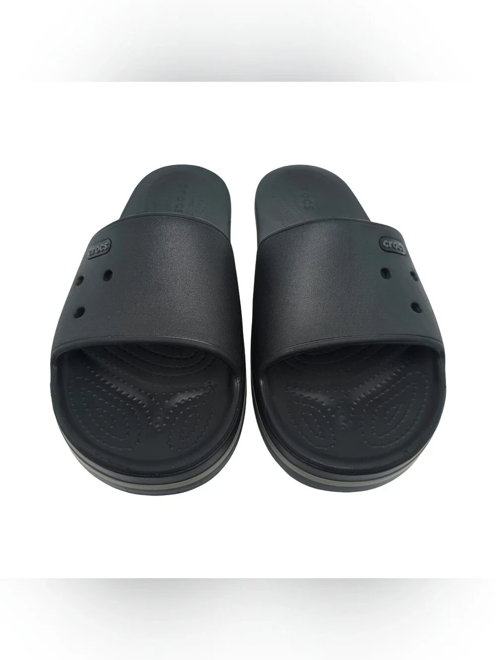 Crocs Crocband III Slide Sandals Black Gray 10M, 12W
